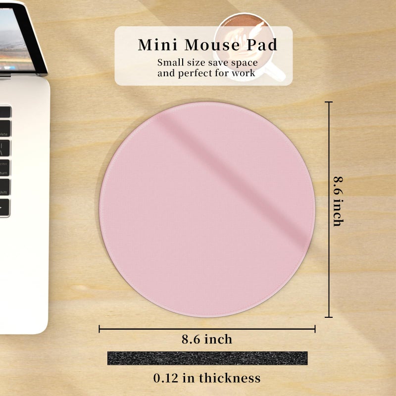 Hancynir Mouse Pad for Desk, Small Cute Mousepad with Non-Slip Base, Round Mouse Pads for Wireless Mouse Laptop Gaming, Computer Mouse Mat for Women Home Office Travel Desk Accessories - Image 5